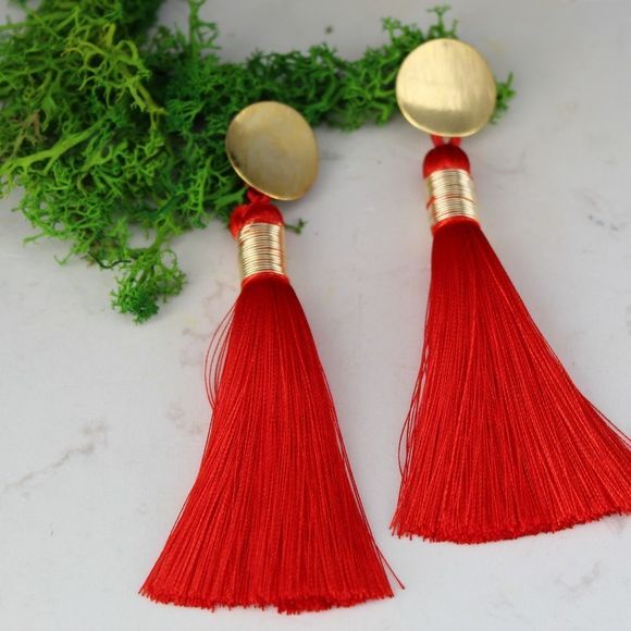 Handmade new earrings gold tone - Picture 2 of 3